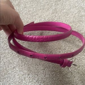 Pink leather belt